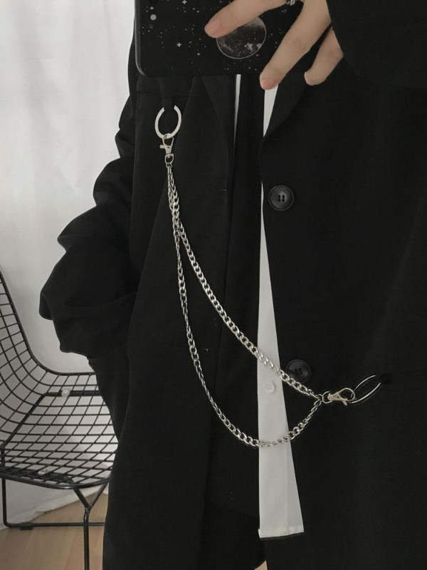 Gmiixder Tamni gotički blejzer Muški jesen 2022. Novo slobodno korejsko ležerno odijelo Muški zgodan šik hip hop odijelo Jakna Punk Streetwear