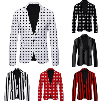 Επώνυμα ανδρικά ριγέ πουά casual blazers Μόδα φθινοπωρινής άνοιξης Slim κοστούμι Blazer Masculino ανδρικές μπλούζες Homme