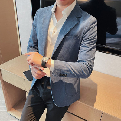 Nova muška jakna od samta 2023. Slim Fit Ležerno zgodno odijelo Trendy Veste Kostim Homme Muška odjeća Kaputi