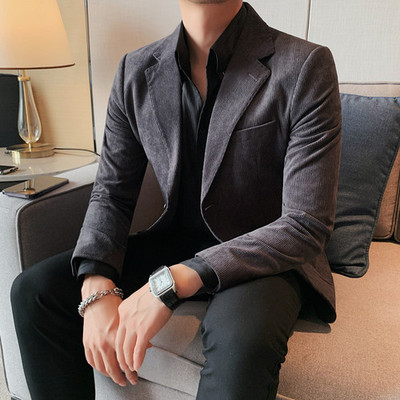 Nova muška jakna od samta 2023. Slim Fit Ležerno zgodno odijelo Trendy Veste Kostim Homme Muška odjeća Kaputi