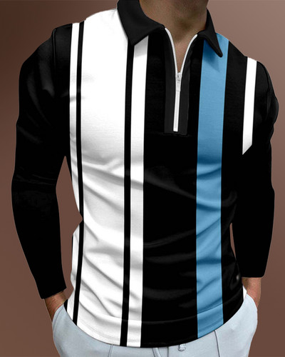 Ανδρικά casual φθινοπωρινά μακρυμάνικα μπλουζάκια πόλο ανδρικά ανδρικά μπλουζάκια με φερμουάρ Μπλούζες Street Golf Ρούχα Μονόχρωμα Ανδρικά Ρούχα 2022