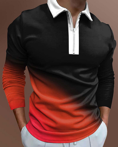 Ανδρικά casual φθινοπωρινά μακρυμάνικα μπλουζάκια πόλο ανδρικά ανδρικά μπλουζάκια με φερμουάρ Μπλούζες Street Golf Ρούχα Μονόχρωμα Ανδρικά Ρούχα 2022