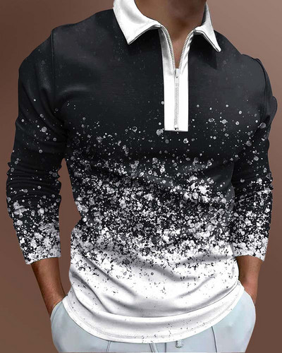 Ανδρικά casual φθινοπωρινά μακρυμάνικα μπλουζάκια πόλο ανδρικά ανδρικά μπλουζάκια με φερμουάρ Μπλούζες Street Golf Ρούχα Μονόχρωμα Ανδρικά Ρούχα 2022