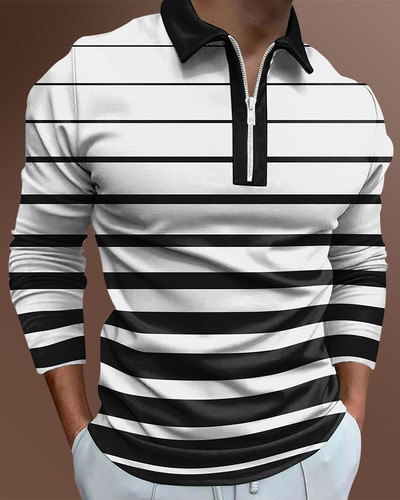 Ανδρικά casual φθινοπωρινά μακρυμάνικα μπλουζάκια πόλο ανδρικά ανδρικά μπλουζάκια με φερμουάρ Μπλούζες Street Golf Ρούχα Μονόχρωμα Ανδρικά Ρούχα 2022