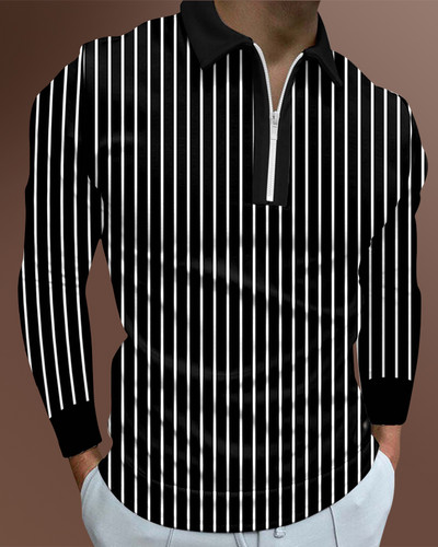 Ανδρικά casual φθινοπωρινά μακρυμάνικα μπλουζάκια πόλο ανδρικά ανδρικά μπλουζάκια με φερμουάρ Μπλούζες Street Golf Ρούχα Μονόχρωμα Ανδρικά Ρούχα 2022