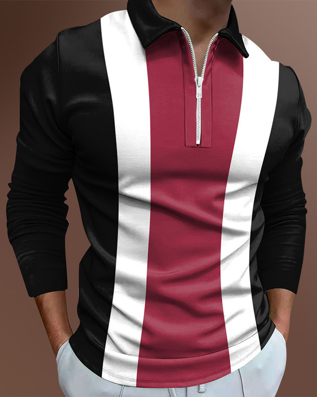 Ανδρικά casual φθινοπωρινά μακρυμάνικα μπλουζάκια πόλο ανδρικά ανδρικά μπλουζάκια με φερμουάρ Μπλούζες Street Golf Ρούχα Μονόχρωμα Ανδρικά Ρούχα 2022