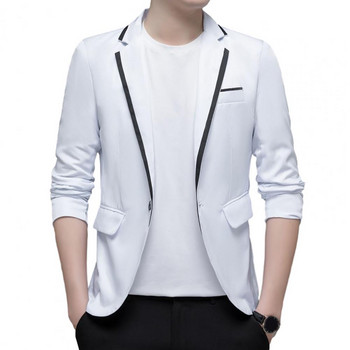 Ανδρικό Blazer Color Block Κοστούμι με ένα κουμπί Παλτό Άνοιξη Φθινόπωρο Ανδρικό Casual Jacket Γάμος Blazer