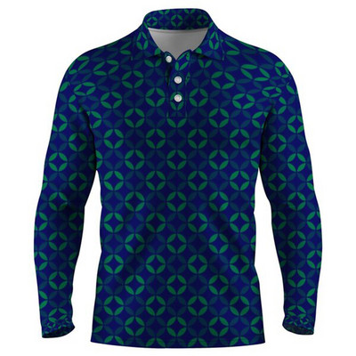 Kevadsuvine meeste vabaaja pikkade varrukatega polosärk