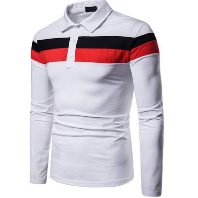 2023. aasta uus kevadine polo-T-särk meestele pikkade varrukatega mood Spordirõivad vabaaja laia triibuline polo, reväär, meeste topsid, riided MY906