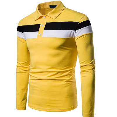 2023. aasta uus kevadine polo-T-särk meestele pikkade varrukatega mood Spordirõivad vabaaja laia triibuline polo, reväär, meeste topsid, riided MY906