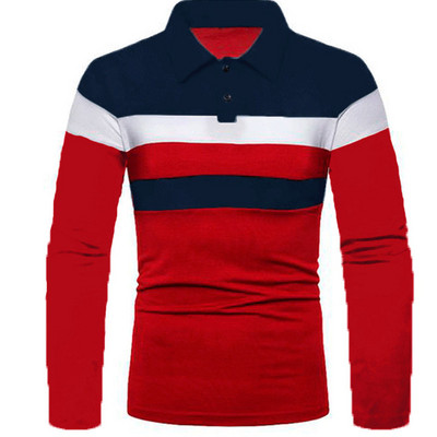 2023. aasta uus kevadine polo-T-särk meestele pikkade varrukatega mood Spordirõivad vabaaja laia triibuline polo, reväär, meeste topsid, riided MY906