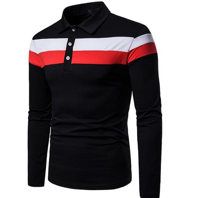 2023. aasta uus kevadine polo-T-särk meestele pikkade varrukatega mood Spordirõivad vabaaja laia triibuline polo, reväär, meeste topsid, riided MY906