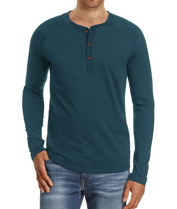 Μονόχρωμο βαμβακερό μπλουζάκι ανδρικό μπλουζάκι casual ανδρικό μακρυμάνικο πουκάμισο με λαιμόκοψη Άνοιξη φθινόπωρο υψηλής ποιότητας Ανδρικό T-shirt MY683