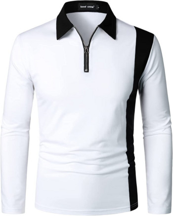 Нова тенденция за 2023 г. Мъжка модна риза с ревери с дълъг ръкав Ежедневна спортна тениска Горнища Мъжко облекло