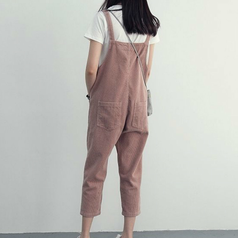 Kombinezoni Ženski jednobojni, jednostavni kombinezoni s tregerima od samta Studentice Djevojke Slatki Harajuku Ljetni široki Popularni za slobodno vrijeme Dnevni ženski