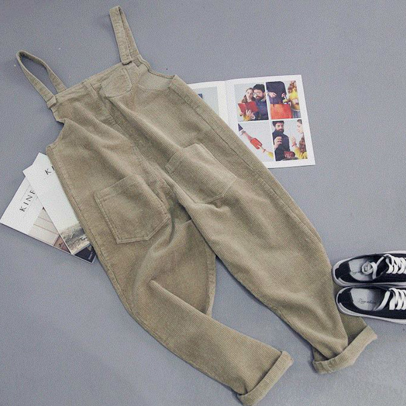 Kombinezoni Ženski jednobojni, jednostavni kombinezoni s tregerima od samta Studentice Djevojke Slatki Harajuku Ljetni široki Popularni za slobodno vrijeme Dnevni ženski