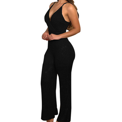 Ženska jednobojna ljetna večernja haljina bez rukava s V izrezom bez leđa d88