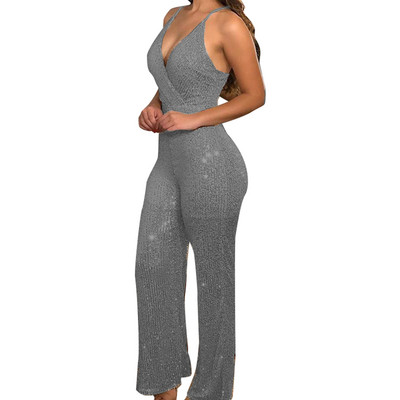 Ženska jednobojna ljetna večernja haljina bez rukava s V izrezom bez leđa d88