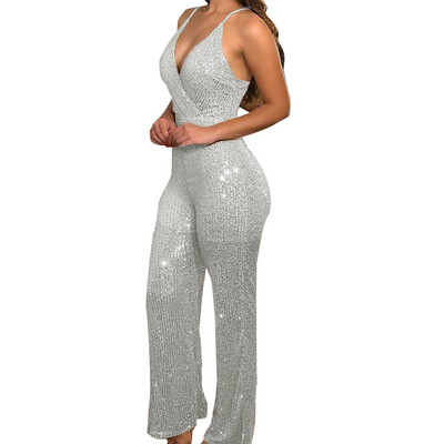 Ženska jednobojna ljetna večernja haljina bez rukava s V izrezom bez leđa d88