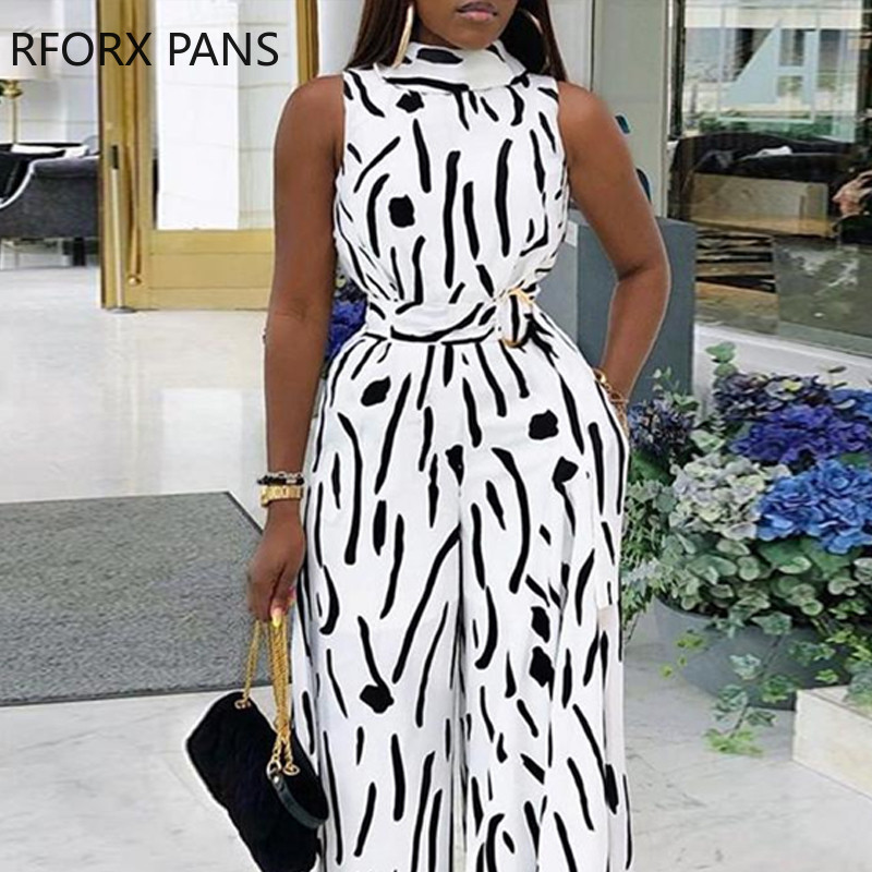 Abstract Print varrukateta laia jalaga kombinesoon