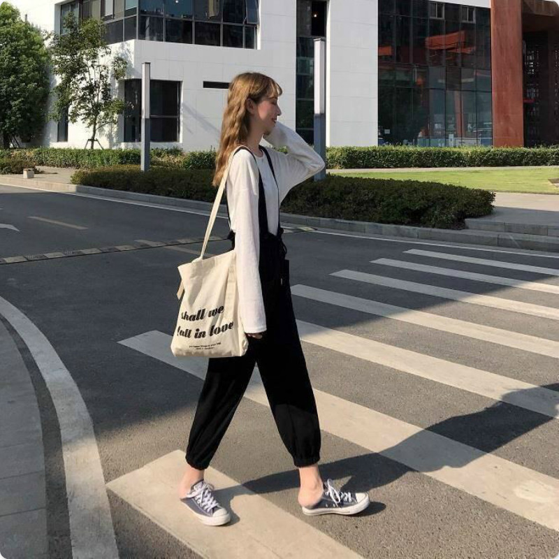 Kombinezoni Ženski proljetni kombinezoni sa slatkim volanima Ženski pleteni kombinezoni bez rukava do gležnja Harem hlače sa studentskim stilom