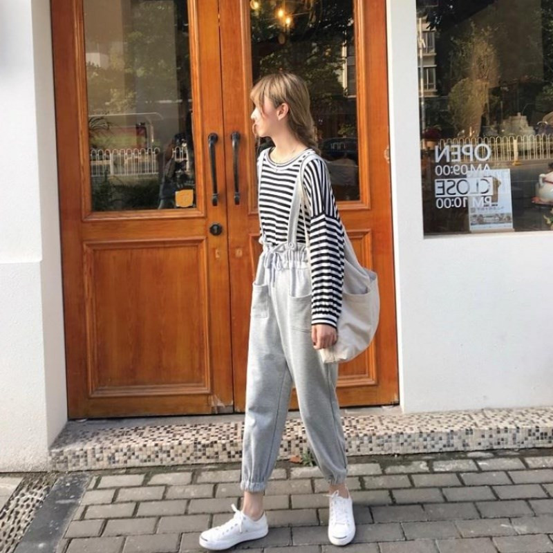 Kombinezoni Ženski proljetni kombinezoni sa slatkim volanima Ženski pleteni kombinezoni bez rukava do gležnja Harem hlače sa studentskim stilom