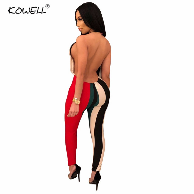 kuum müüa varrukateta seksikas naiste kombinesoon suvine sügav v kaelus lapiline seljata pikk mängukostüüm fitness kombinesoon peoklubi