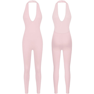 Naiste päitsetega Deep V Neck Treening Body Sexy Ladies Hingav varrukateta Seljata õhuke Jõusaali Fitness Sport Jumpsuits