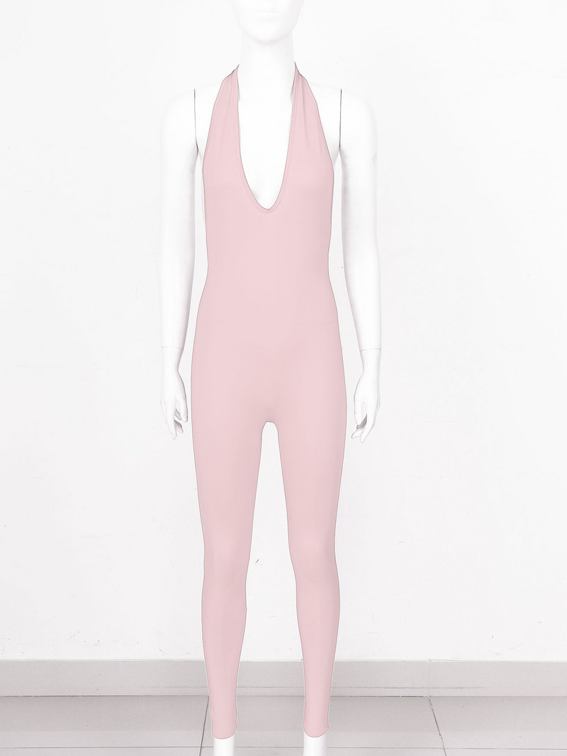 Naiste päitsetega Deep V Neck Treening Body Sexy Ladies Hingav varrukateta Seljata õhuke Jõusaali Fitness Sport Jumpsuits