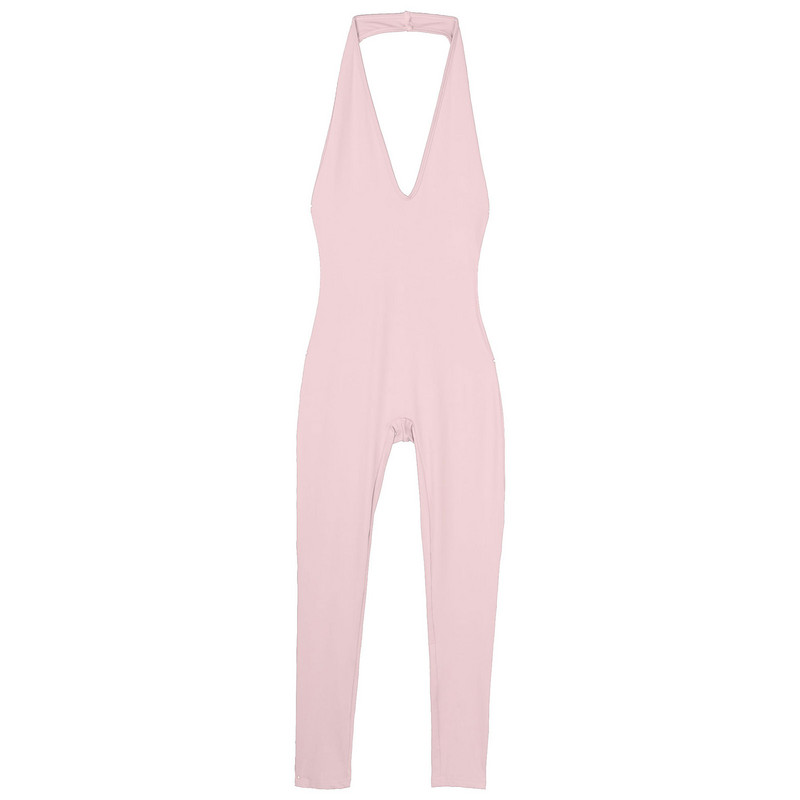 Naiste päitsetega Deep V Neck Treening Body Sexy Ladies Hingav varrukateta Seljata õhuke Jõusaali Fitness Sport Jumpsuits
