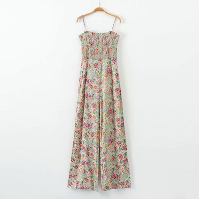 HStar Γυναικείες καλοκαιρινές αμάνικές φόρμες Boho Vintage Floral Γυναικεία ελαστική φόρμα Casual Holiday Lady Beach Rompers