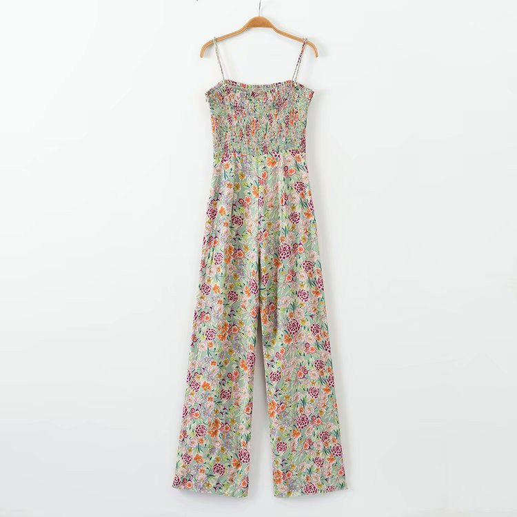 HStar Γυναικείες καλοκαιρινές αμάνικές φόρμες Boho Vintage Floral Γυναικεία ελαστική φόρμα Casual Holiday Lady Beach Rompers