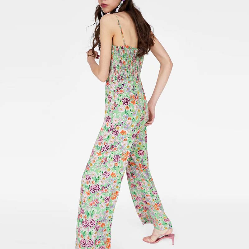 HStar Γυναικείες καλοκαιρινές αμάνικές φόρμες Boho Vintage Floral Γυναικεία ελαστική φόρμα Casual Holiday Lady Beach Rompers