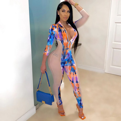 Συνονθύλευμα Club Rompers Σέξι Γυναικείες Skinny Pencil Ολόσωμη φόρμα Bodycon Casual Straight Romper