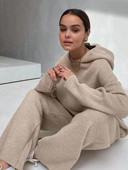 2023. aasta sügisene vabaaja naiste kootud kaheosaline komplekt Pullover Hoodid Topid Kõrge vöökohaga püksid Ülikond Moodne Elegantne spordidress