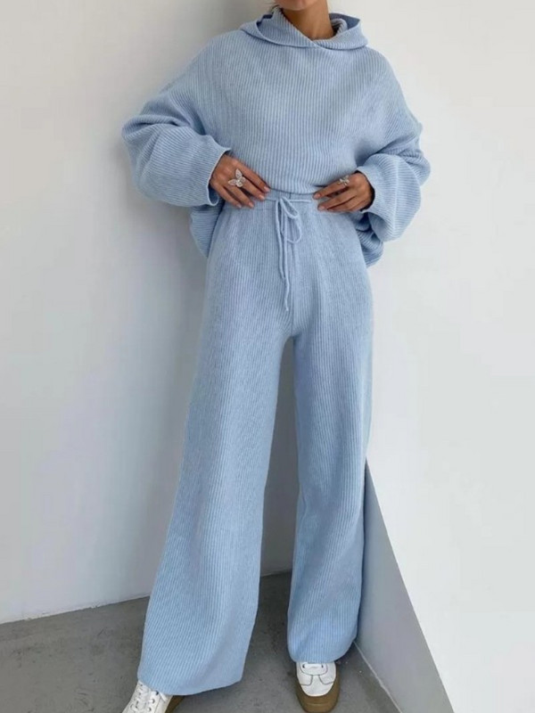 2023. aasta sügisene vabaaja naiste kootud kaheosaline komplekt Pullover Hoodid Topid Kõrge vöökohaga püksid Ülikond Moodne Elegantne spordidress