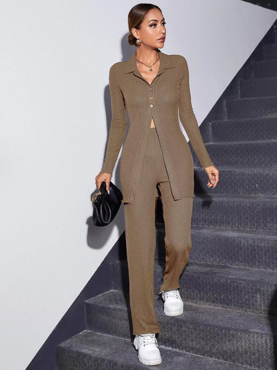 2023. aasta sügisene kootud kampsun, 2 tk/komplekt, naiste elegantne stretšpükste ülikond, naiste soonik, üherealine särk, kardigan jakk