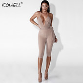 Γυναικεία ολόσωμη φόρμα χωρίς πλάτη σε λαιμόκοψη V-λαιμόκοψη Sexy Off Shoulder Bodycon φορμάκια Παντελόνια για πάρτι μέχρι τη γάμπα