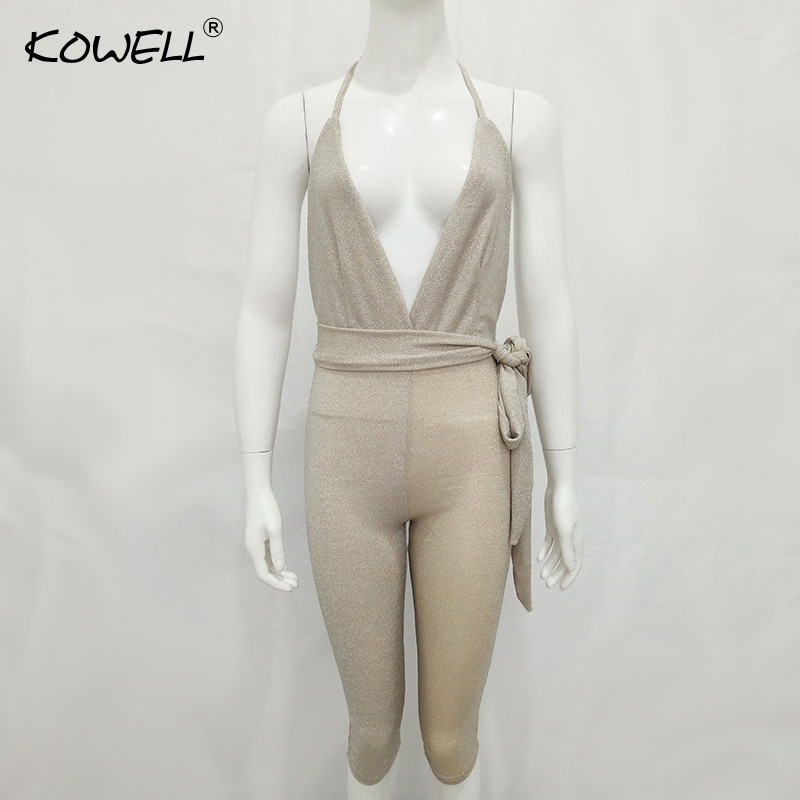 Γυναικεία ολόσωμη φόρμα χωρίς πλάτη σε λαιμόκοψη V-λαιμόκοψη Sexy Off Shoulder Bodycon φορμάκια Παντελόνια για πάρτι μέχρι τη γάμπα