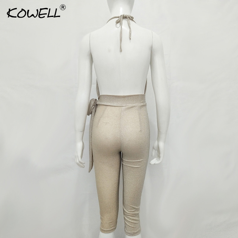 Γυναικεία ολόσωμη φόρμα χωρίς πλάτη σε λαιμόκοψη V-λαιμόκοψη Sexy Off Shoulder Bodycon φορμάκια Παντελόνια για πάρτι μέχρι τη γάμπα