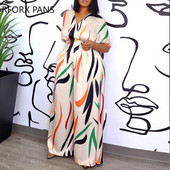 Ženski šik radni ravni kombinezon sa širokim nogavicama, kratki šišmiš rukavi, V izrez i široke nogavice