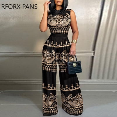 Ženski elegantni seksi formalni radni kombinezoni bez rukava s ravnim nogavicama