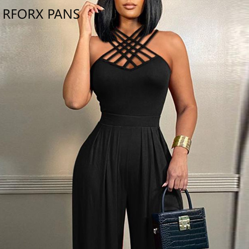 Ženski elegantni seksi formalni radni kombinezoni bez rukava s ravnim nogavicama
