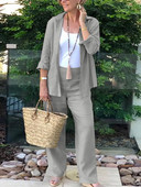 ZANZEA jednobojne košulje, bluze dugih rukava, ležerni kompleti hlača, jesenski ženski odgovarajući setovi, modni urbani dvodijelni set trenerki