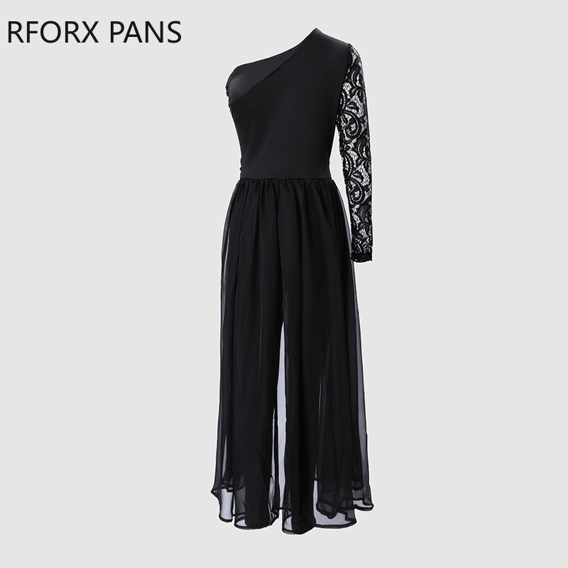 Naiste tugeva kontrastsusega võrgust ja pitsist plaaster Elegantne Daigonal kraega kõhn seksikas kombinesoon