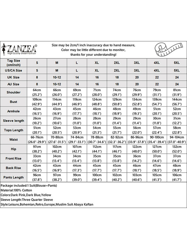 ZANZEA Jesenske trenirke s cvjetnim motivima Ženske boemske bluze Ležerne široke široke nogavice Kompleti hlača Ženski starinski kompleti s printom 2023.
