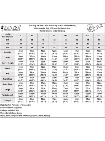 Дамски комплекти панталони Модни разрошени неправилни горнища Екипировки ZANZEA 2023 Есенни празнични комплекти панталони с висока талия Секси едноцветен костюм от 2 бр.