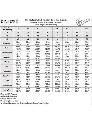 ZANZEA Дамски анцуг с широки крачоли и дълги панталони Ежедневни свободни комплекти от 2 бр. Подходящи комплекти Модна жилетка с О-образно деколте Празнични плътни градски комплекти