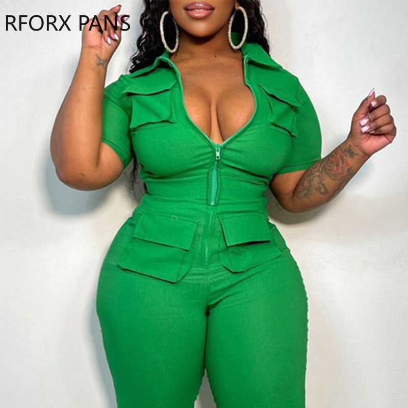 Ženski kombinezon s dugim rukavima i dugim rukavima, jednobojni kombinezon s više džepova i dugim rukavima