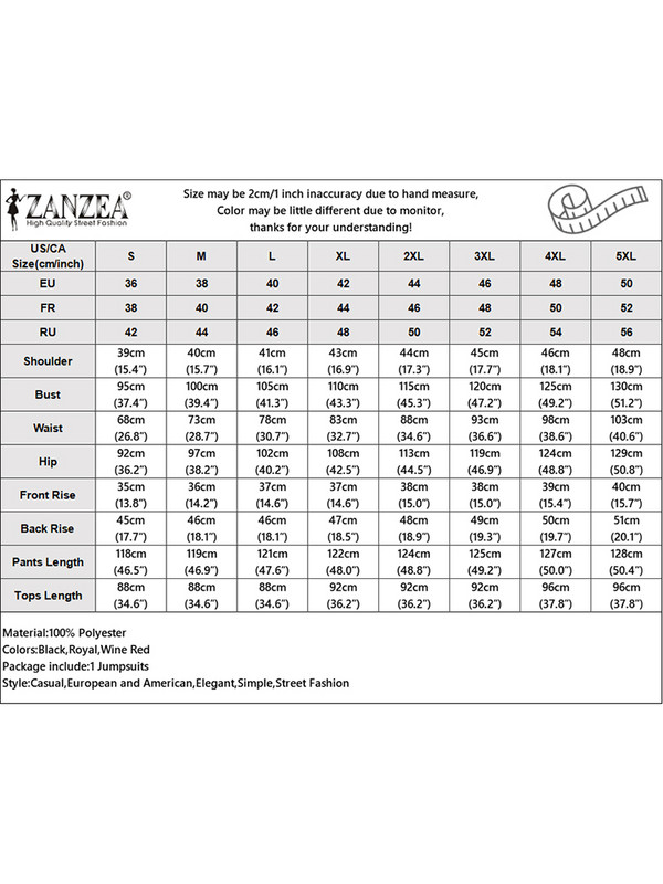 ZANZEA elegantsed kõrge vöökohaga laia säärega kombinesoonid Moodsad õlavardadeta kombinesoonid rätikuga Naiste suvevärvi blokeerivad pikad püksid